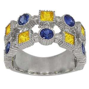  Sterling Silver Diamond and Sapphire Band   8 DaCarli Jewelry