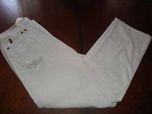 Mens NWT New 34 X 34 Abercrombie & Fitch Distressed Jeans White Boot 