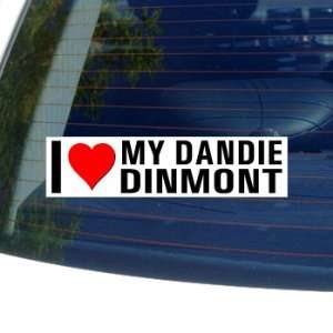 I Love Heart My DANDIE DINMONT   Dog Breed   Window Bumper 