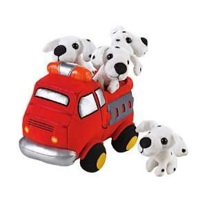  Soft Sculpted Fire Truck with Plush Dalmation Crew Toys 