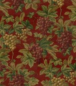 Waverly Rutherford Hill Fabric with Grapes in Merlot  