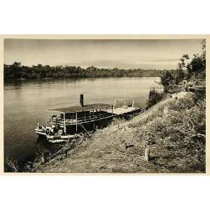  1937 Boat Rio Parana River Brazil Brasil Photogravure 