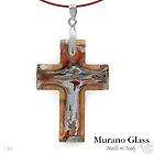 new murano glass cross necklace made in italy one day