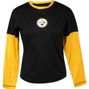   Steelers Womens Deconstructed Long Sleeve Tee: Sports & Outdoors