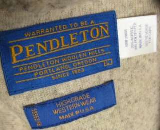 Pendleton Navajo Indian Natural Fleece Pullover Mens Jacket Large 
