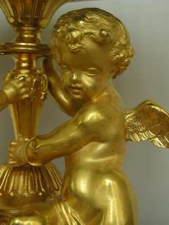   19th century marble clock with gilt bronze cherubs signed ROUX Cannes