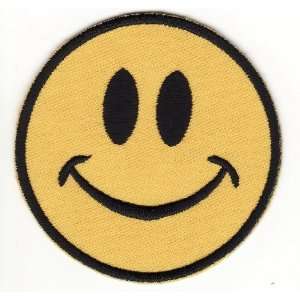   Smiley Happy Face Embroidered Iron on Patch S09: Arts, Crafts & Sewing