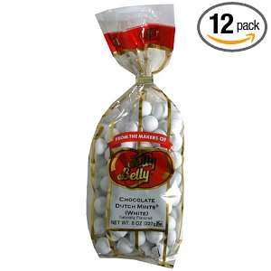 Jelly Belly Chocolate Dutch Mints, White, 8 Ounce Bags (Pack of 12 