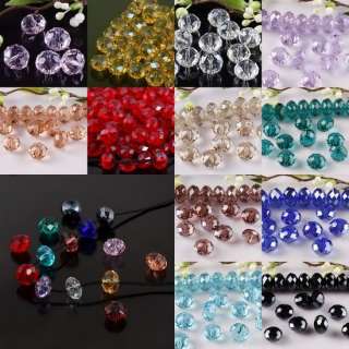 Wholesale Faceted Crystal Glass 9x12mm Rondelle Gemstone Loose Beads 