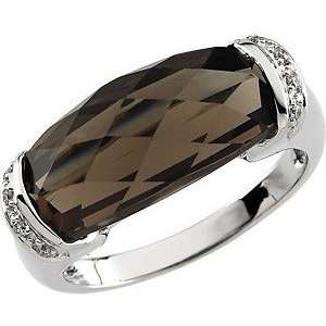   Quartz White 14 kt Gold Ring   Sparkling Diamond Accents(7) Jewelry