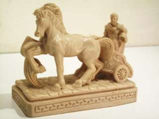 VINTAGE ITALIAN ROMAN JULIUS CAESAR HORSE STATUE FIGURE  