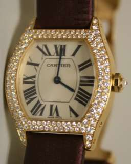 Cartier Tortue 18k Yellow Gold Diamond Ladies Watch   