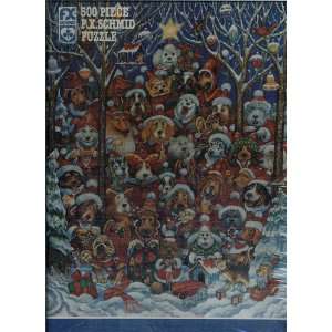  FX Schmid 500 Piece Puzzle   Santa Paws By Artist Bill 