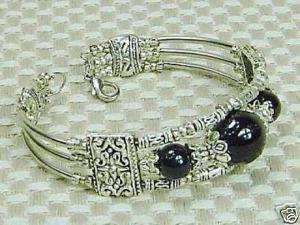 Jewellery tibet silver natural black jade bracelet  