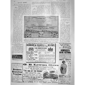    1908 PANORAMIC POSTER RAILWAY MAP LEWIS GUNS ASTHMA