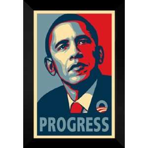  Barack Obama 27x40 FRAMED Campaign Poster   PROGRESS
