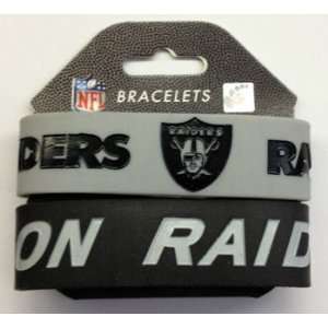   Raiders RAIDER NATION Set of 2 Rubber Bracelets 