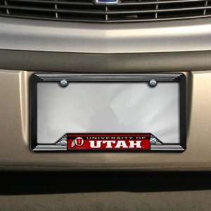  NCAA Utah Utes Black Plastic License Plate Frame 