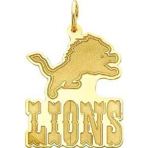 14K Gold NFL Detroit Lions Logo Charm 