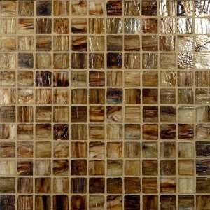  Desert 1 x 1 Brown Pool Glossy Glass Tile   16252