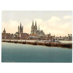   Pontoon bridge from Deutz, Cologne, the Rhine, Germany