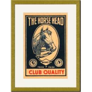  Gold Framed/Matted Print 17x23, The Horse Head Club 