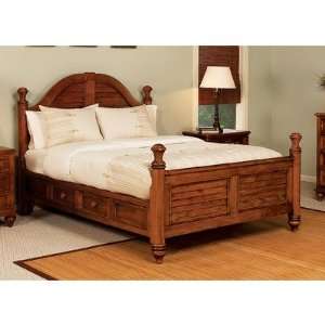 Hadley Pointe Post Bed in Honey Pine Size: Queen: Home 