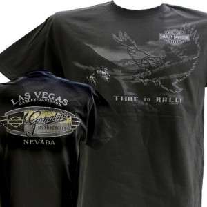 Harley Davidson Las Vegas Dealer Tee T Shirt BLACK LARGE #RKS  