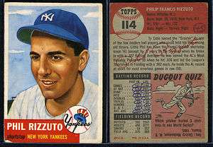 1953 Topps PHIL RIZZUTO Yankees #114 VGEX  