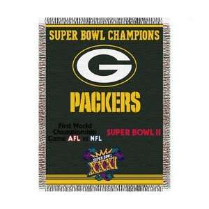 Green Bay Packers Super Bowl Commemorative Woven NFL Tapestry Throw by 