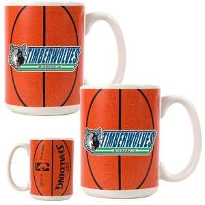  Minnesota Timberwolves 2pc Gameball Coffee Mug Set: Sports 