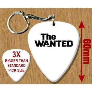  Wanted BIG Guitar Pick Keyring: Musical Instruments