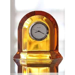   Baccarat Vega Small, Honey Clock 3in H X 3 3/8in L