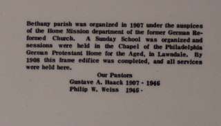 1950s Plate Bethany Ev Reformed Church Philadelphia PA  