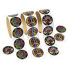 300PC ROLL STICKERS ASSORTMENT PEACE 60S TIE DYED RETR