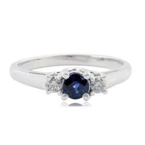 Effy Jewelers Effy® 14K White Gold Blue Sapphire Diamond Ring 0.5 Tcw 