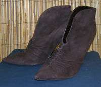 GUESS FELIDIA BROWN SUEDE LEATHER ANKLE BOOT 10M EUC  