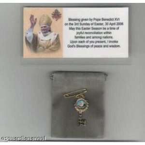  St. Padre Pio Pope Benedict XVI Blessed Key Pin Medal with 