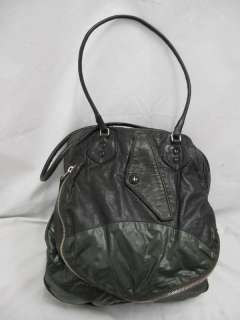 Balenciaga Dark Army Green Leather/Nylon Zipper Pocket Bag  