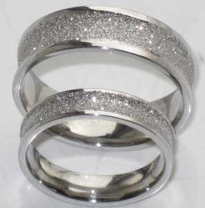 his hers 6MM 4MM SPARKLE WEDDING RING BAND STR186  