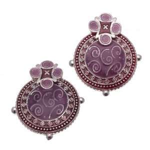  Vaska Silver Lilac Clip On Earrings Jewelry