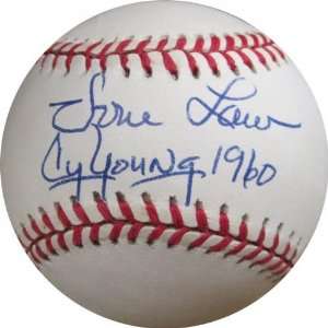 Autographed Vern Law Baseball   with Cy Young 1960 Inscription 
