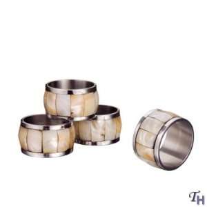  MOTHER OF PEARL NAPKIN RINGS   MOTHER OF PEARL S/4 NAPKIN RINGS 