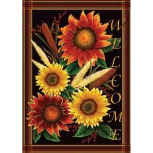   Sunflower Welcome   28 x 40 Toland Art Banner: Patio, Lawn & Garden