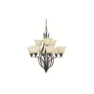 Home Solutions F2053 6+3GBZ Morningside 9 Light Two Tier Chandelier in 