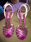   shoes size 8 hot pink silver brand new almost  3inch heels