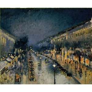  Oil Painting: Boulevard Montmartre: Night: Camille 