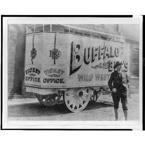  Buffalo Bill in front of wagon for Wild West Show 1896 