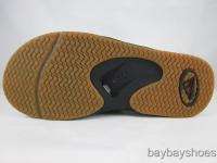 REEF FANNING LEATHER TAN/BLACK/TAUPE FLIP FLOP THONG SANDALS MICK MENS 