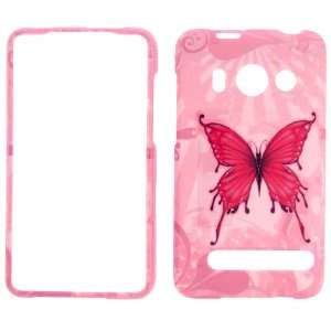  HTC EVO 4G (Sprint) PINK BUTTERFLY COVER CASE Hard Case 